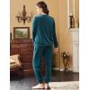 imageEkouaer Womens Pajamas Sets Long Sleeve Soft Sleepwear 2 Piece Velvet Pjs Lounge Sets with PocketsBlue Green