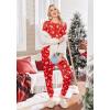 imageEkouaer Womens Pajamas Sets Long Sleeve Soft Sleepwear 2 Piece Velvet Pjs Lounge Sets with PocketsChristmas Red Snowman