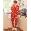 imageEkouaer Womens Pajamas Sets Long Sleeve Soft Sleepwear 2 Piece Velvet Pjs Lounge Sets with PocketsChristmas Red Snowman