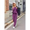 imageEkouaer Womens Pajamas Sets Long Sleeve Soft Sleepwear 2 Piece Velvet Pjs Lounge Sets with PocketsDeep Purple