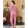 imageEkouaer Womens Pajamas Sets Long Sleeve Soft Sleepwear 2 Piece Velvet Pjs Lounge Sets with PocketsHot Pink