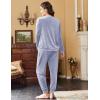 imageEkouaer Womens Pajamas Sets Long Sleeve Soft Sleepwear 2 Piece Velvet Pjs Lounge Sets with PocketsLight Blue