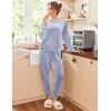 imageEkouaer Womens Pajamas Sets Long Sleeve Soft Sleepwear 2 Piece Velvet Pjs Lounge Sets with PocketsLight Blue