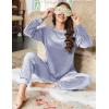 imageEkouaer Womens Pajamas Sets Long Sleeve Soft Sleepwear 2 Piece Velvet Pjs Lounge Sets with PocketsLight Blue