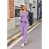 imageEkouaer Womens Pajamas Sets Long Sleeve Soft Sleepwear 2 Piece Velvet Pjs Lounge Sets with PocketsPurple