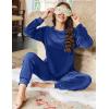 imageEkouaer Womens Pajamas Sets Long Sleeve Soft Sleepwear 2 Piece Velvet Pjs Lounge Sets with PocketsSnorkel Blue