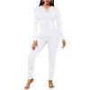 imageEkouaer Womens Onesie Adult Button One Piece Pajama Long Sleeve Onesie Pajamas Jumpsuit Sleepwear for WomenWhite