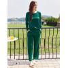 imageEkouaer 2 Pack Women Pajama Long Sleeve Sleepwear Soft Loungewear Pjs Sets with Pockets SXXLBlue GreenPink Heart