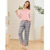 imageEkouaer 2 Pack Women Pajama Long Sleeve Sleepwear Soft Loungewear Pjs Sets with Pockets SXXLLight Pink PlaidLight Blue Plaid