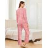 imageEkouaer 2 Pack Women Pajama Long Sleeve Sleepwear Soft Loungewear Pjs Sets with Pockets SXXLPink StripedCat