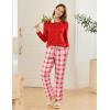 imageEkouaer 2 Pack Women Pajama Long Sleeve Sleepwear Soft Loungewear Pjs Sets with Pockets SXXLRed PlaidGrey Plaid