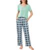 imageEkouaer 2 Pack Womens Pajama Sets Short Sleeve with Long Pant Pjs Sleepwear Loungewear with Pockets SXXLBlack PinkGreen Blue