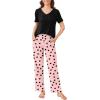 imageEkouaer 2 Pack Womens Pajama Sets Short Sleeve with Long Pant Pjs Sleepwear Loungewear with Pockets SXXLBlack PinkGreen Blue