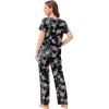 imageEkouaer 2 Pack Womens Pajama Sets Short Sleeve with Long Pant Pjs Sleepwear Loungewear with Pockets SXXLBlue FlowersBlack Flowers