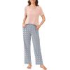 imageEkouaer 2 Pack Womens Pajama Sets Short Sleeve with Long Pant Pjs Sleepwear Loungewear with Pockets SXXLDark GrayLight Pink