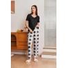 imageEkouaer 2 Pack Womens Pajama Sets Short Sleeve with Long Pant Pjs Sleepwear Loungewear with Pockets SXXLGreyBlack White