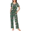 imageEkouaer 2 Pack Womens Pajama Sets Short Sleeve with Long Pant Pjs Sleepwear Loungewear with Pockets SXXLRedGreen