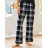 imageEkouaer Pajama Sets For Women 2 Piece Short Sleeve Pj Sets With Long Printed Pants Sleepwear Casual Loose Lounge SetsBlack Plaid