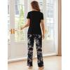 imageEkouaer Pajama Sets For Women 2 Piece Short Sleeve Pj Sets With Long Printed Pants Sleepwear Casual Loose Lounge SetsBlackpink Floral