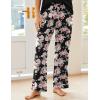 imageEkouaer Pajama Sets For Women 2 Piece Short Sleeve Pj Sets With Long Printed Pants Sleepwear Casual Loose Lounge SetsBlackpink Flower