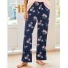 imageEkouaer Pajama Sets For Women 2 Piece Short Sleeve Pj Sets With Long Printed Pants Sleepwear Casual Loose Lounge SetsPinknavy Flower