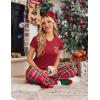 imageEkouaer Pajama Sets For Women 2 Piece Short Sleeve Pj Sets With Long Printed Pants Sleepwear Casual Loose Lounge SetsRedgreen Plaid