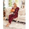 imageEkouaer Pajamas Set for Womens 2 Piece Cotton Plaid Loungewear Long Sleeve Sleepwear Soft Button Down Shirts Pjs with PocketsBig Black Red Plaid