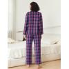 imageEkouaer Pajamas Set for Womens 2 Piece Cotton Plaid Loungewear Long Sleeve Sleepwear Soft Button Down Shirts Pjs with PocketsPink Blue Plaid