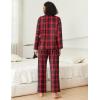 imageEkouaer Pajamas Set for Womens 2 Piece Cotton Plaid Loungewear Long Sleeve Sleepwear Soft Button Down Shirts Pjs with PocketsRed Black Plaid