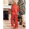 imageEkouaer Silk Satin Pajamas Set Womens Long Sleepwear Button Down 2 Piece Classic Soft Loungewear Pjs SetChristmas Red