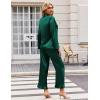 imageEkouaer Silk Satin Pajamas Set Womens Long Sleepwear Button Down 2 Piece Classic Soft Loungewear Pjs SetGreen