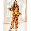 imageEkouaer Silk Satin Pajamas Set Womens Long Sleepwear Button Down 2 Piece Classic Soft Loungewear Pjs SetHalloween