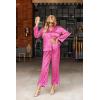 imageEkouaer Silk Satin Pajamas Set Womens Long Sleepwear Button Down 2 Piece Classic Soft Loungewear Pjs SetHot Pink Leopard