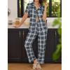 imageEkouaer Women Pajamas Set Button Down Sleepwear Short Sleeve Nightwear with Long Pants Soft Pjs Set SXXLBblack Plaid