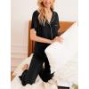 imageEkouaer Women Pajamas Set Button Down Sleepwear Short Sleeve Nightwear with Long Pants Soft Pjs Set SXXLBlack