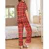 imageEkouaer Women Pajamas Set Button Down Sleepwear Short Sleeve Nightwear with Long Pants Soft Pjs Set SXXLBred Plaid