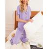 imageEkouaer Women Pajamas Set Button Down Sleepwear Short Sleeve Nightwear with Long Pants Soft Pjs Set SXXLLight Purple