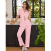 imageEkouaer Women Pajamas Set Button Down Sleepwear Short Sleeve Nightwear with Long Pants Soft Pjs Set SXXLLove Heart
