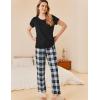 imageEkouaer Womens Pajamas 2 Piece Pajama Sets Soft Short Sleeve Sleepwear Ladies Lounge SetsBlackwhite Plaid