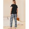 imageEkouaer Womens Pajamas 2 Piece Pajama Sets Soft Short Sleeve Sleepwear Ladies Lounge SetsBlackwhite Plaid