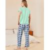 imageEkouaer Womens Pajamas 2 Piece Pajama Sets Soft Short Sleeve Sleepwear Ladies Lounge SetsBluegreen Plaid