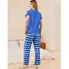 imageEkouaer Womens Pajamas 2 Piece Pajama Sets Soft Short Sleeve Sleepwear Ladies Lounge SetsBluewhite Plaid