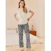 imageEkouaer Womens Pajamas 2 Piece Pajama Sets Soft Short Sleeve Sleepwear Ladies Lounge SetsBrown Leopard