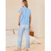 imageEkouaer Womens Pajamas 2 Piece Pajama Sets Soft Short Sleeve Sleepwear Ladies Lounge SetsLight Blue Star