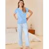 imageEkouaer Womens Pajamas 2 Piece Pajama Sets Soft Short Sleeve Sleepwear Ladies Lounge SetsLight Blue Star