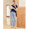 imageEkouaer Womens Pajamas 2 Piece Pajama Sets Soft Short Sleeve Sleepwear Ladies Lounge SetsNavy Bluewhite Plaid