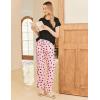 imageEkouaer Womens Pajamas 2 Piece Pajama Sets Soft Short Sleeve Sleepwear Ladies Lounge SetsPinkblack Heart