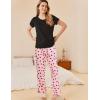 imageEkouaer Womens Pajamas 2 Piece Pajama Sets Soft Short Sleeve Sleepwear Ladies Lounge SetsPinkblack Heart