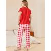 imageEkouaer Womens Pajamas 2 Piece Pajama Sets Soft Short Sleeve Sleepwear Ladies Lounge SetsRedwhite Plaid