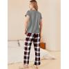 imageEkouaer Womens Pajamas 2 Piece Pajama Sets Soft Short Sleeve Sleepwear Ladies Lounge SetsWine Redwhite Plaid